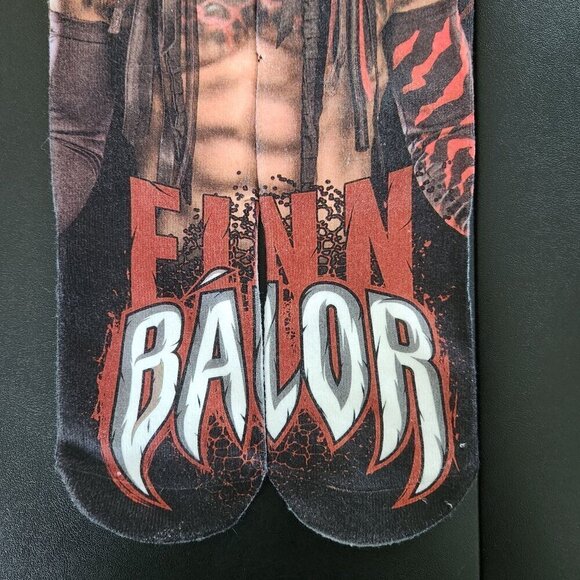 4/$25 WWE Finn Balor Demon Graphic Crew Socks - Picture 6 of 6